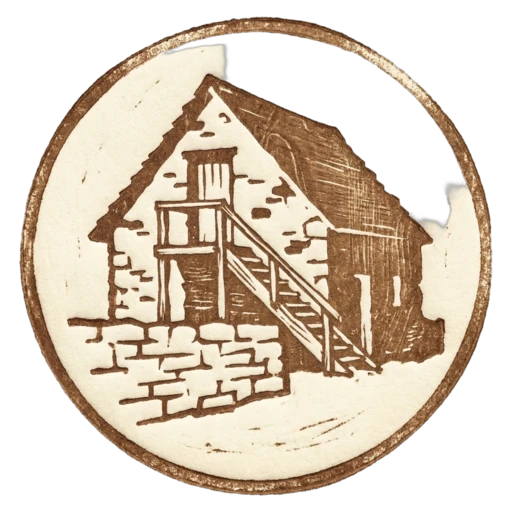 Sunday House Studio — a letterpress mark of a small limestone Hill Country house